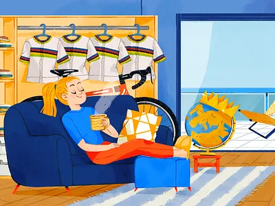 Pauline Ferrand-Prévot for EDF article branding content design editorial editorial illustration illustration social media