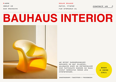 Interior studio Bauhaus concept design interior typography ui ux we webdesign