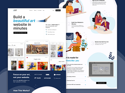 ART - website builder and theme generator dailyui humaaan illustrations landing page ui website builder