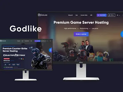 Game server hosting - Godlike adaptive design game mobile serverhosting ui ui design ux webdesign website