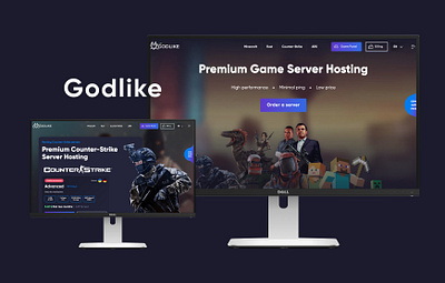 Game server hosting - Godlike adaptive design game mobile serverhosting ui ui design ux webdesign website