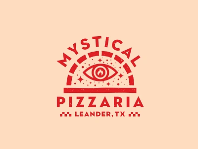 Mystical Pizzaria badges brand branding eye fire food identity illustration jay master design logo mystical packaging pizza pizza oven print restaurant branding stars typography wood fire