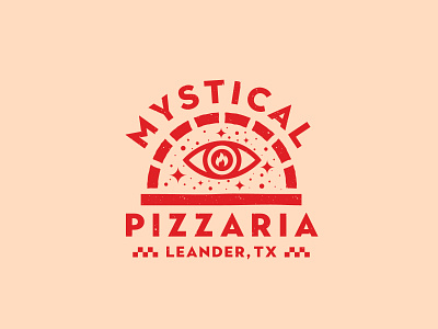 Mystical Pizzaria badges brand branding eye fire food identity illustration jay master design logo mystical packaging pizza pizza oven print restaurant branding stars typography wood fire
