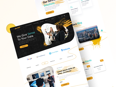 Data-Driven Landing Page UI Design branding dashboard design illustration landing page logo marketing landing page ui ui design uiux