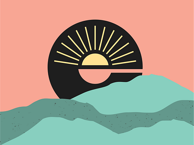 Exhale Coffee branding coffee design digital design illustration logo outdoors sun sunrise