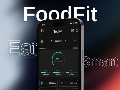 FoodFit - Calorie Counting Mobile App adobe app calories figma food graphic design green illu illustration landing mobile mobileapp phone photoshop ui uiux ux web webdesign xd