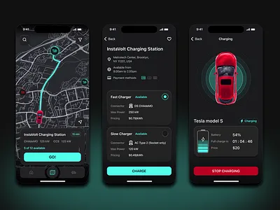 Charging station app Concept app design graphic design minimal ui ux