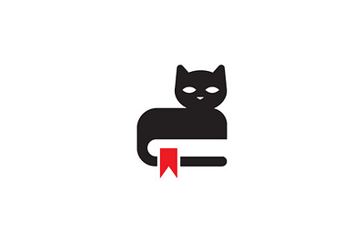 Simple Cat Book Logo animal branding cat design graphic design logo pet