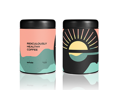 Coffee Exhale branding coffee healthy illustration logo mockup outdoors packaging packaging design
