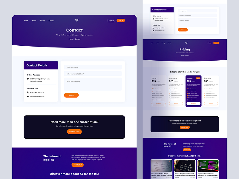 Ai tool (Inner Pages 2) ai platform design ai ui design ai web app design contact us creative website design landing page design modern web app design pricing page uidesign uiuxdesign uxdesign web app design website design website inner pages design