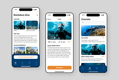 Diving center concept app design graphic design typography ui ux