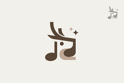 Deer Music Logo animal deer design logo music negative space