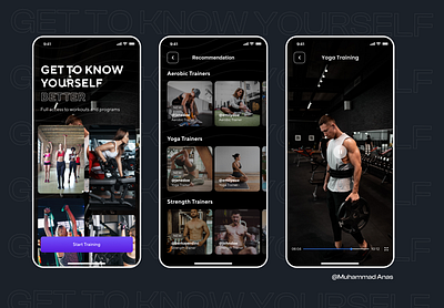 Yoga & Fitness App UI graphic design ui yogaforall