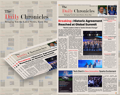 The Daily Chronicles My newspaper design idea. appl branding dailyui design designinspiration figma graphic design illustration minimalism newspaper vision pro