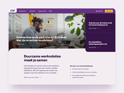 Website design for a Dutch Labor Union product design ui ux web design