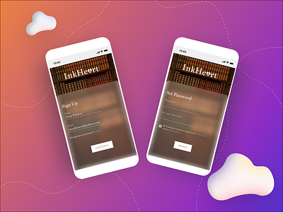 Inkheart Library signup page app design ui ux