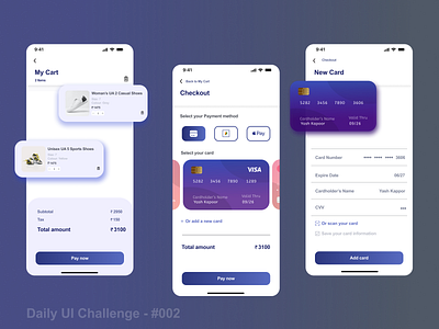 Credit Card Checkout UI app checkout dailyui design ui
