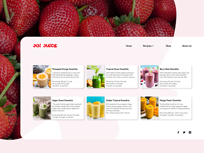 Joi Juice Smoothie Landing Page branding design drink graphic design illustration juicewebsite landingpage smoothie ui webdesign