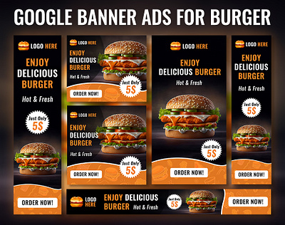 Google Banner ads for Burger amphtml animated gif animated html5 banner ads banner design banner for burger burger ads display ads google banner ads html5 banner ads web banners