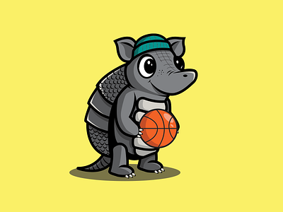 Armadillo animal armadillo ball basketball beanie cute elementary mascot mascot design quirky sports texas