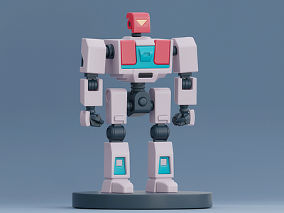 Toy Mech 3d animation blender character cyborg cycles design futuristic mech render retro robot simulations tech technology toy transformers ui uiux