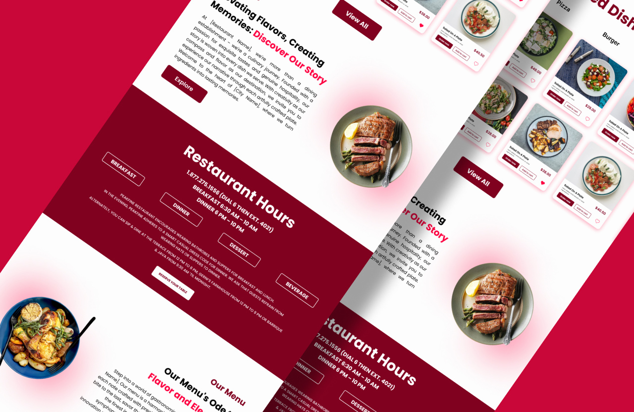 Restaurant Full Website Design design figma figma designer landing page landing page design restaurant about page restaurant contact page restaurant events page restaurant full website restaurant homepage design restaurant menu page restaurant reservation page restaurant web page design restaurant website restaurant website design restaurant website sell ui ui designer uiux web page design