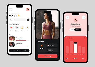 Fitness tracking app branding daily dailyui design ui design graphic design illustration logo ui ux vector