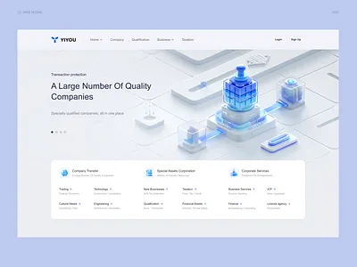 Tech Web 3d blue branding c4d web tech ui web