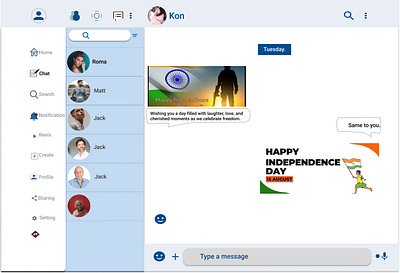 #DailyUI, 13 days, Direct Messaging Design direct messaging app