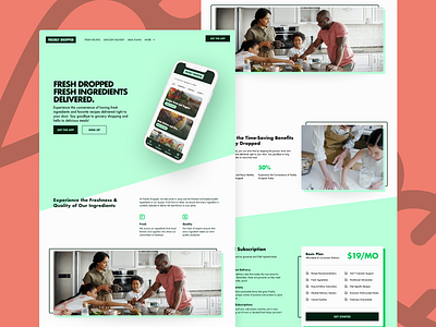 Freshly Dropped - Web Design for Grocery Delivery App product design ui web design website