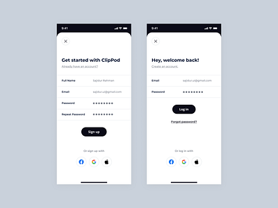 Minimal Sign-up & Log-in Page design figma design log in page minimal design sign up page ui ui design