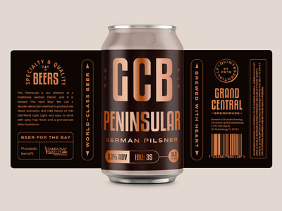 Grand Central Brewhouse Cans art brand brand assets branding can clean creative design florida graphic design illustration lettering logo minimal mockup packaging pattern stpete type typography