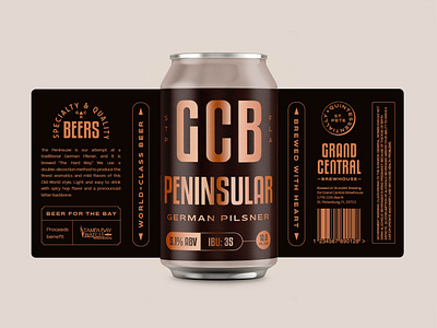 Grand Central Brewhouse Cans art brand brand assets branding can clean creative design florida graphic design illustration lettering logo minimal mockup packaging pattern stpete type typography