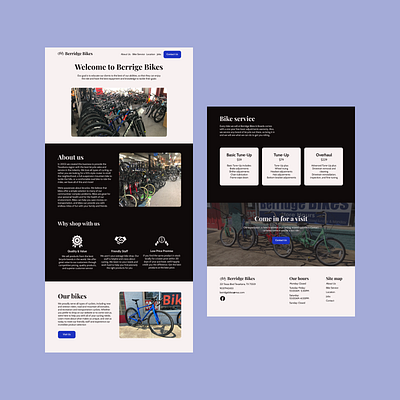Bike shop landing page bikes shop ui web design webdesign