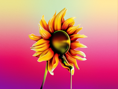 Melted Honey flower gradient honey illustration illustrator melting sunflower surreal surrealism vector