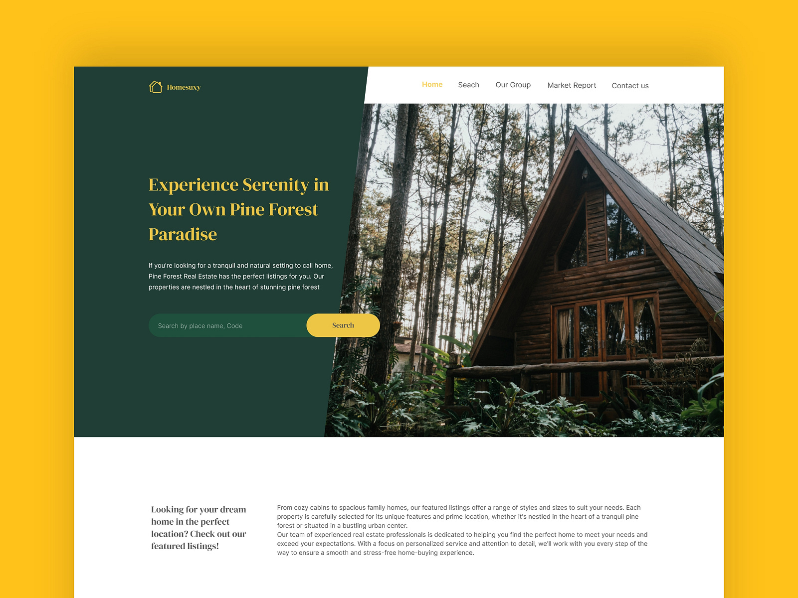 Pine Forest Real Estate  Landing page by Md Said on Dribbble