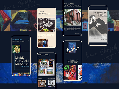 Mark Chagall Museum in Vitebsk (Mobile version) app chagall design museum ui ux web design museum chagall web site
