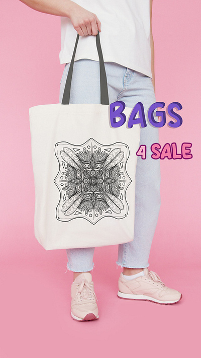 Darkness Bag blackandwhite design findyourthing gift graphicdesign mandala pattern print product productdesign redbubble stickers