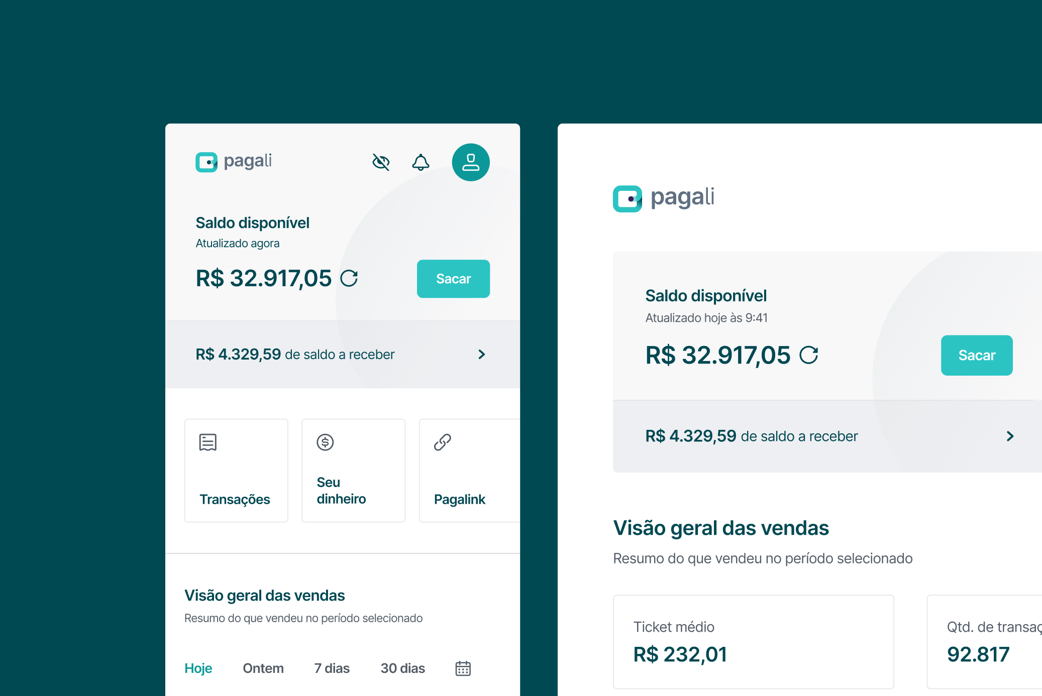 Pagali - Payment Platform payment platform product design ui ux