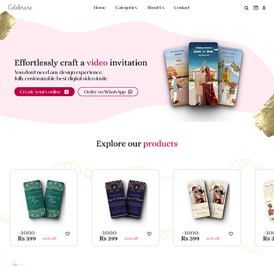 E-commerce Website celebrare, redesigned. app branding design figma graphic design logo ui uiux user interface ux