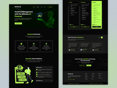 Oracle - AI Chatbot & Documentation Website 3d ai design ai website dailyui dashboard design documentation website figma design ui ui design website website design