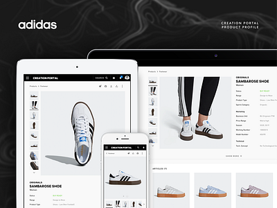 Adidas Creation Portal adidas black branding design system graphic design onlineshop shoes sneaker sport ui ux ux design white