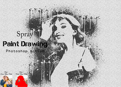 Spray Paint Drawing Photoshop Action adobe photoshop