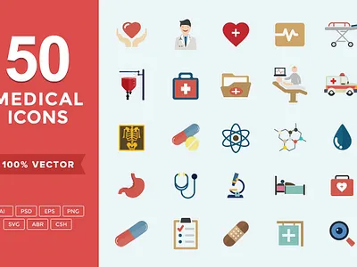 Medical & Health Flat Icons Set design graphics readytouse vector