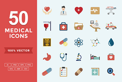 Medical & Health Flat Icons Set design graphics readytouse vector