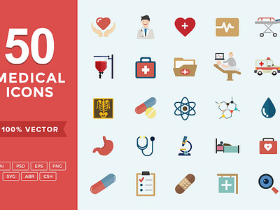 Medical & Health Flat Icons Set design graphics readytouse vector