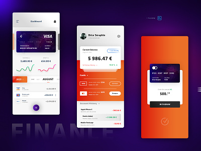 Finance App n°5 app application balance dashboard band app money brand branding current balance curves statistics graphics finance wallet graphic design illustrator ai income spend ios android klavika lato fonts manage credit cards mobile smartphone photoshop psd print designer typo typography ui ux designer withdraw