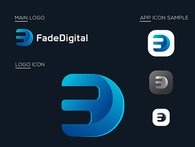 Fade Digital abstract logo app logo design branding creative logo custom logo gradient logo icon logo modern logo website logo