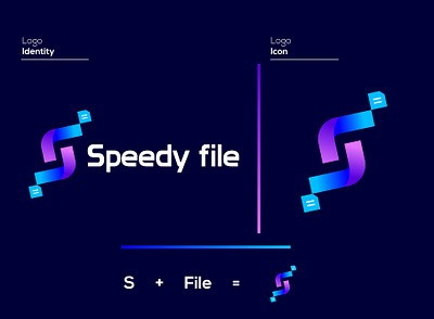 Speedy File abstract logo app logo design branding creative logo gradient logo icon logo modern logo website logo