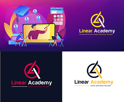 Linear Academy business logo creative logo custom logo education logo icon logo